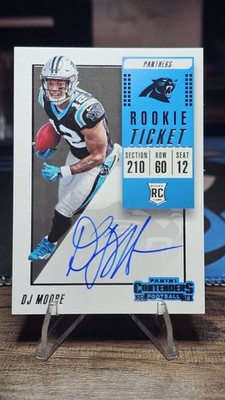 2018 Panini Contenders Rookie Ticket RPS D.J. Moore #107 Auto RC Bills Panthers 