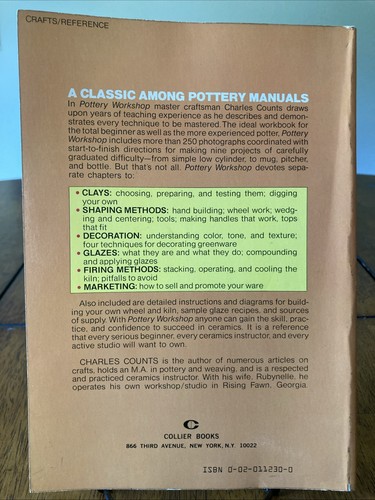 POTTERY WORKSHOP By Charles Counts 1976 Trade Paperback (Very Good) - Foto 2 di 2