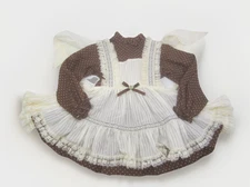 Vintage Mini World Dress w/ Apron off White Frilly Lace Apron  Size 4T