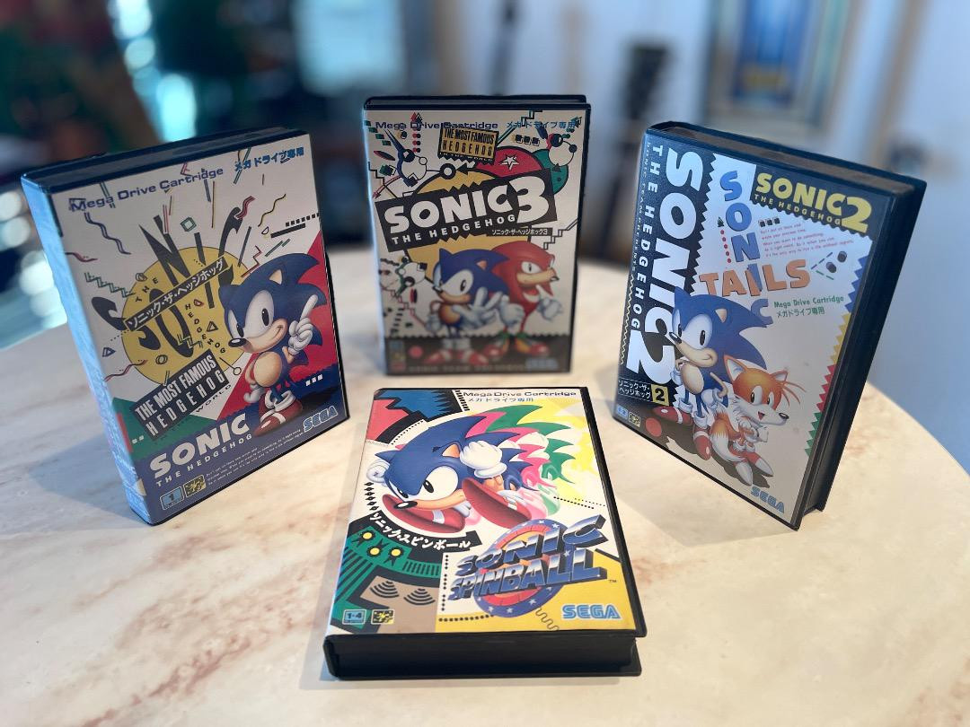 Sonic the Headgehog Sonic 1 2 3 Spinball Mega Drive Set of 4 Sonic the Headgehog Sonic 1 2 3 Spinball Mega Drive Set of 4