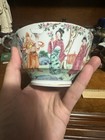 Antique Vintage Chinese  Porcelain 12 Flower God Tea Cup Bowl Has Lost Handle — photo 2