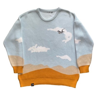 Lovejoy Pebble Brain Sz XL Marvelous View Cloud Jumper Sweater Artsy Dopamine