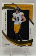 TJ T.J. Watt 2024 Panini Immaculate Clearly Immaculate Jerseys Jumbo Patch /99!