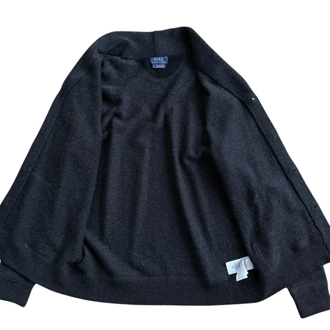 Polo Ralph Lauren Wool Shawl Collar Cardigan Black M Authentic thumbnail 9