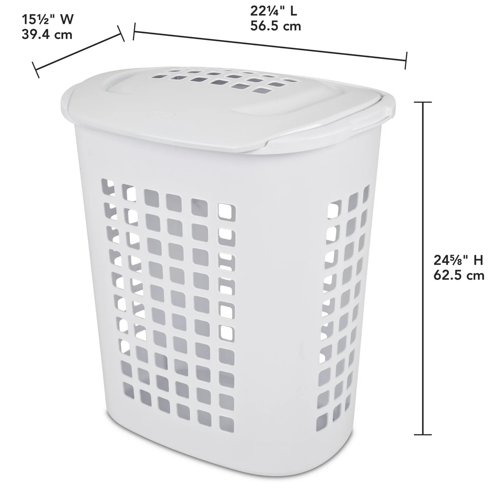 Sterilite 12218004 2.3 Bushel/81 Liter LiftTop Laundry Hamper, White, 4-Pack