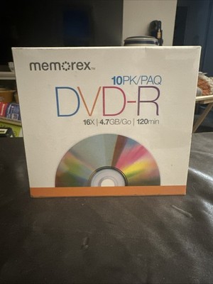 Bundle 9 Memorex DVD-R 4.7GB 120min 16x Slim Cases & 1 Philips CD-R 700MB 80min