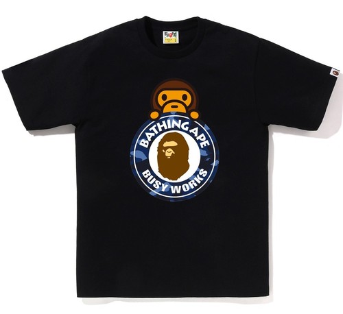 A BATHING APE Men's COLOR CAMO MILO ON BUSY WORKS TEE 2M30110007 r - Afbeelding 12 van 15