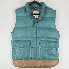 Deluxe Downwear The Viking Vest Mens Large Green Down Full Zip Snap Front Read
