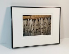 Fine Art Photograph Amazon Village Wooden Fence with Handprints Signed & Framed