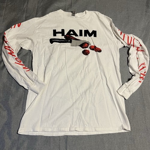 Long Sleeve Shirt: HAIM, Women in Music Part 3/III (White, Medium/M)