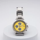 Vintage Seiko Quartz Gents Chronograph 7T92-0BA0 Yellow Dial Wristwatch Working