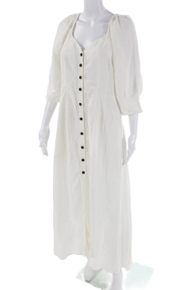 Vestido Something Azul Marino Para Mujer Botón Delantero Hombro Manga Corta Blanco Talla 1 Foto 2 de 4