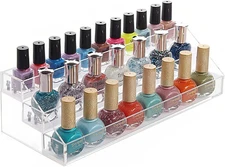 Minesign Nail Polish Holder Organizer Clear Acrylic Nail Polish Tray Fingernail