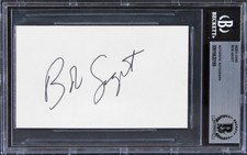 Bob Saget Full House Authentic Signed 3x5 Index Card Autographed BAS Slabbed