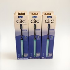  3 Oral-B Clic Toothbrush Handle with Replaceable Brush Head - Teal FREE SHIP
