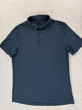 Lululemon Performance Short Sleeve TECH Polo Shirt Men's Medium Blue