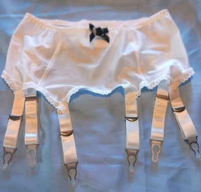 Strumpfhalter weiß 36/38 Damen 6 verstellbare Bänder