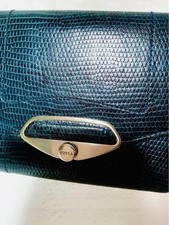 FURLA Folding Wallet Tri-Fold Wallet Blue Wallet Unisex Python Pattern Wallet