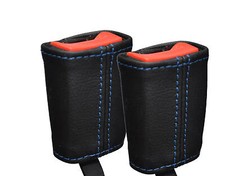 BLUE STITCH FITS LOTUS ELISE EXIGE S2 01-12 2X SEAT BELT LEATHER COVERS ONLY