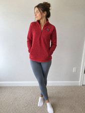 Patagonia Womens Medium Quarter Zip Red Better Sweater Collared Jacket