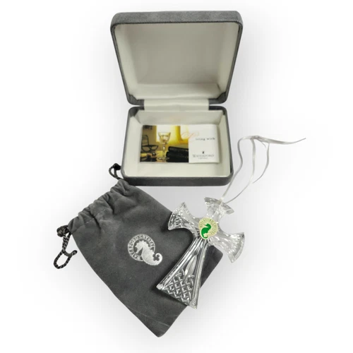 Waterford Crystal Cross Christmas Ornament in Original Box with Paperwork