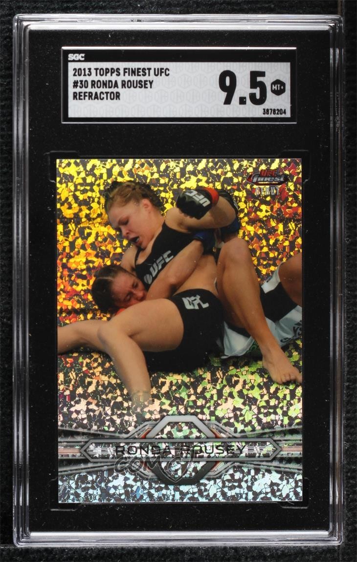 2013 Topps Finest UFC Refractor Ronda Rousey #30 SGC 9.5 Mint+