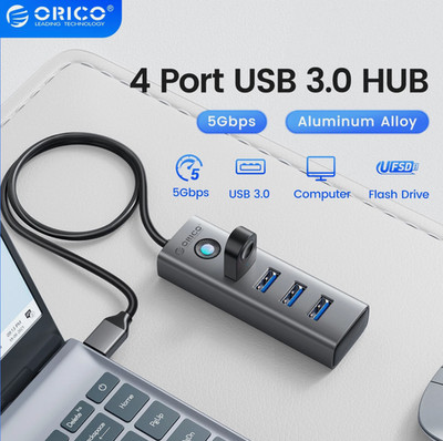 ORICO 4-Port USB 3.0 Hub Ultra-Slim Data USB Hub with 3.3ft Cable for Mac/ PC