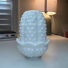 Vintage Fenton White 2 piece Hobnail Milk Glass Fairy Lamp