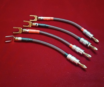 Mogami Bi Wire Speaker Jumper Cable Spade to Banana* 2 Pairs For 2 Speakers*