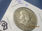New Listing1960  d Franklin Half Dollar, Unc- 90% Silver - 0.3617 Troy Ounces, #9