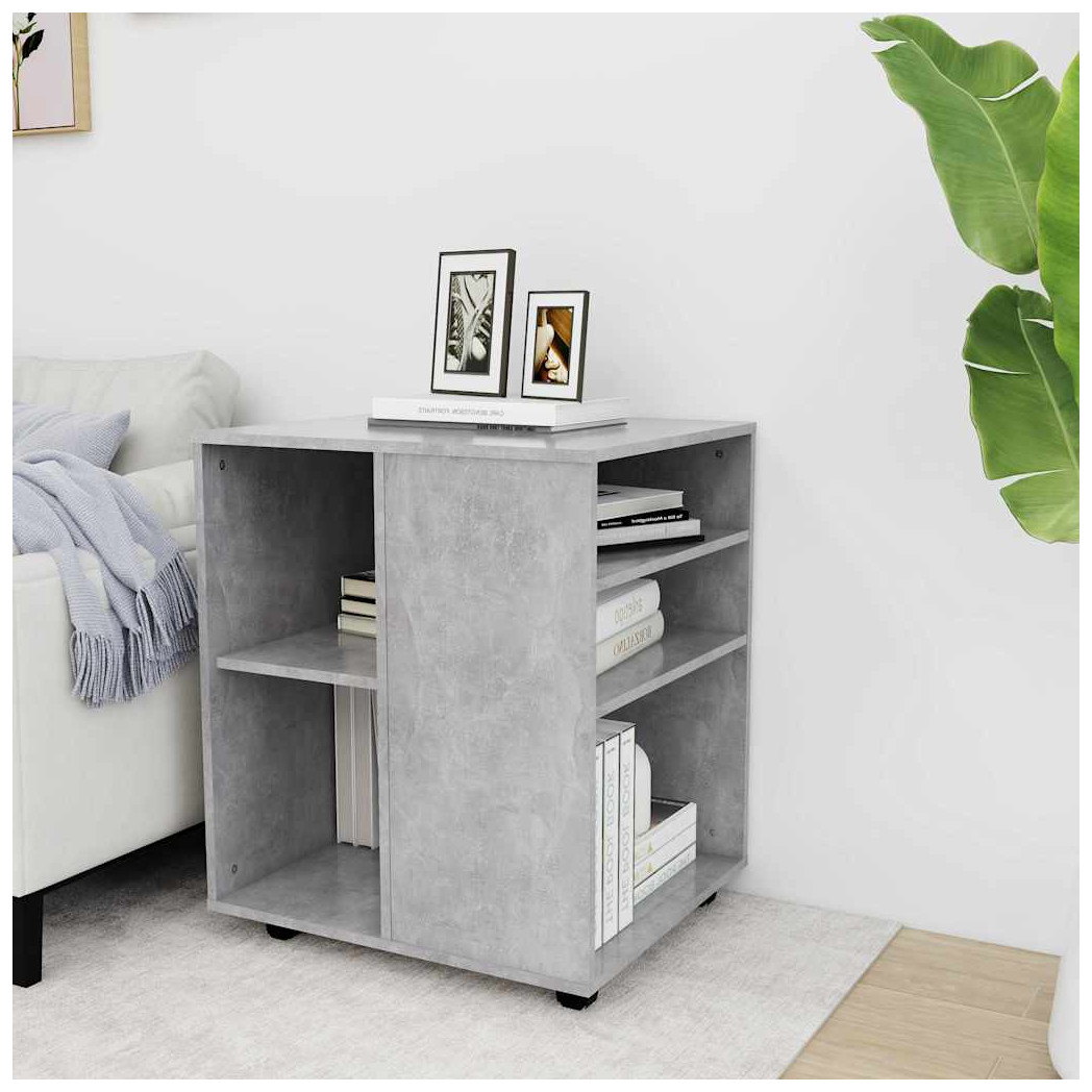 Vidaxl Rolling Cabinet - Concrete Grey - 60x53x72 cm - Engineered Wood - Image 2
