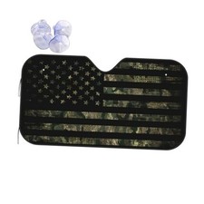 Camo Camouflage Hunting American Flag Windshield Sun Shade, Car Small Black7