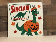 Sinclair Gasoline Dino Halloween Thanksgiving Garage Sign