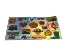 Vintage Highlights Which Way USA Metallic Foil Shiny Stickers One Sheet W027