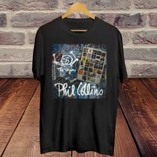 Phil Collins The Singles Album Black Cotton T Shirt Full Size S-5XL