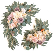Piklado Faux Flower Swag Set of 2 for Wedding Welcome Signs Arch Decor