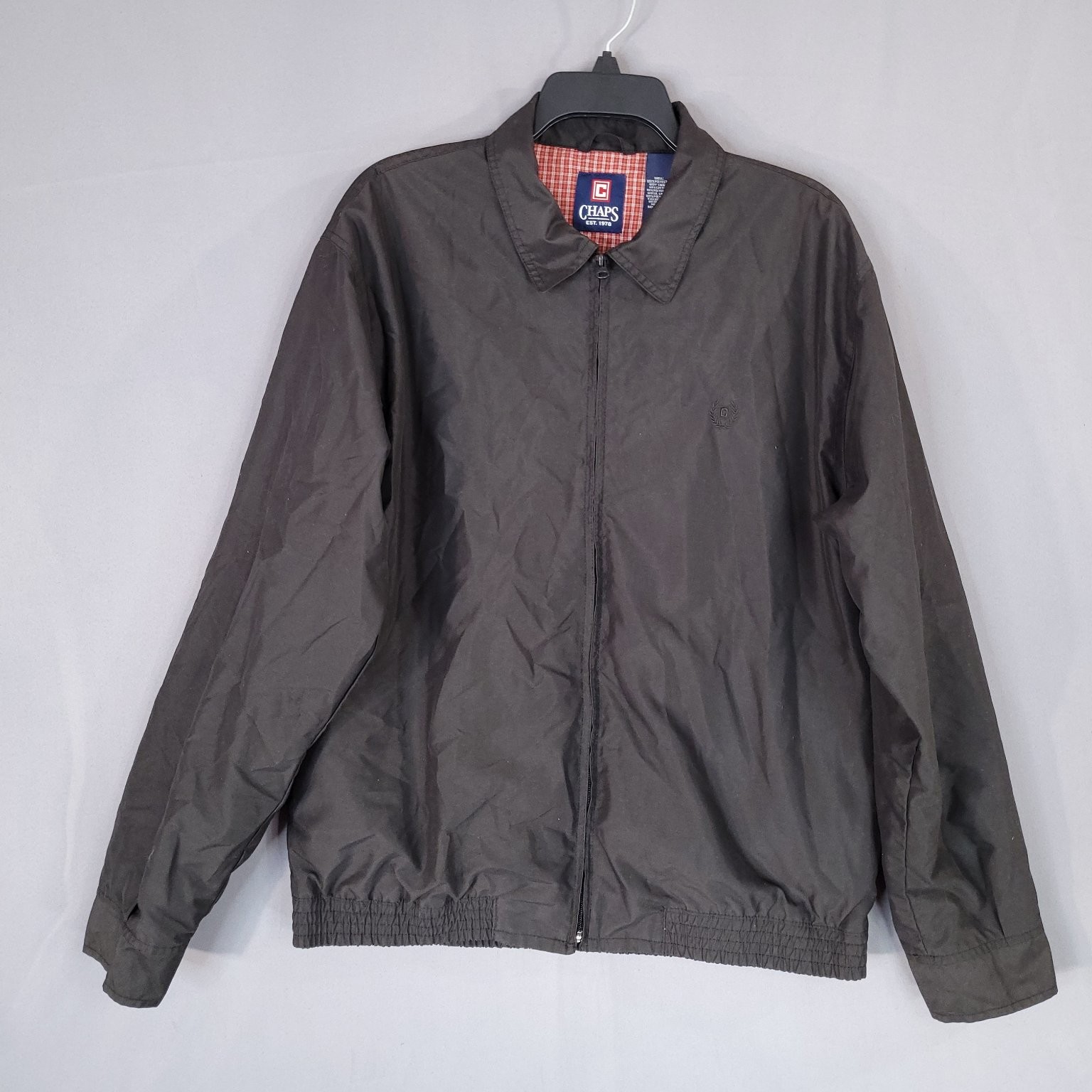 Chaps Jacket Men's Black Medium Polyester Cotton … - image 1