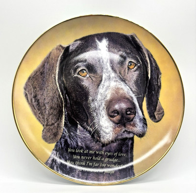 Vintage German Shorthaired Pointer Collector Plate 8'' Dog Art Limited Ed. Mint