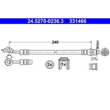 Bremsschlauch ATE 24.5270-0236.3 für Honda Jazz III