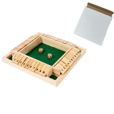 Shut The Box Dice Game,4 Player Family Wooden Board Table Math Games NEW