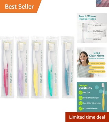 5-Pack Extra Soft Toothbrushes with Tapered Bristles for Sensitive Teeth