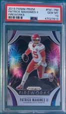 2019 Panini Prizm Football #FWPM Patrick Mahomes Fireworks Chiefs PSA 10