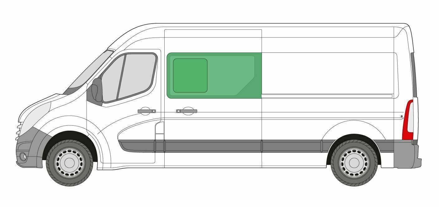 Nearside Left Side Opening Window Renault Master 2010-24 MWB  LWB  XLWB Tinted