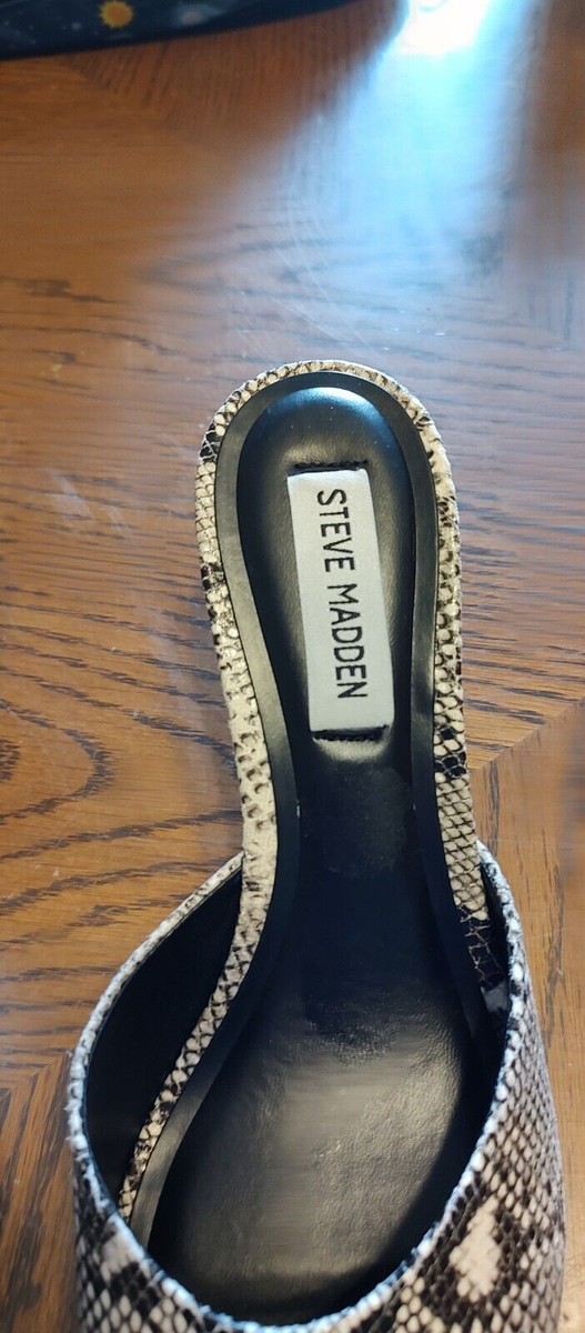 NEW STEVE MADDEN Rowe Animal Print Snakeskin Mules Heels