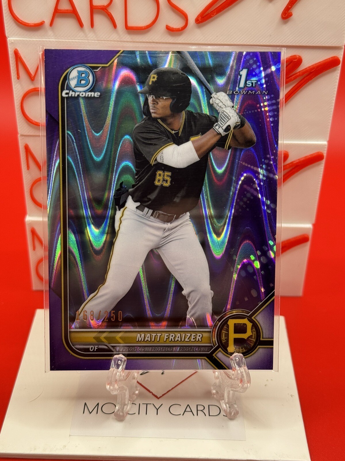 2022 1st Bowman Chrome Purple Raywave Refractor Matt Frazier /250 Pirates BCP-91