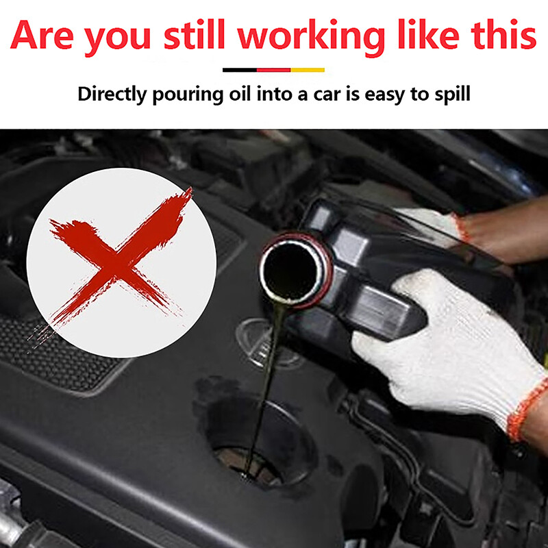 Universal Oil Funnel With Filter Pipe Handle Set Diesel Filler Tools