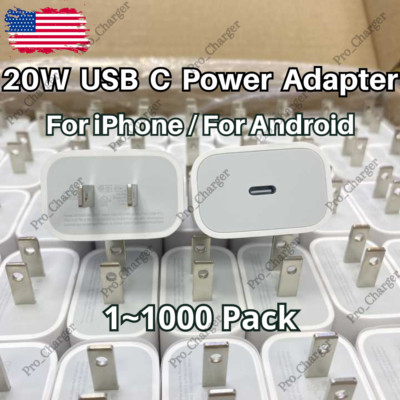20W USB C Type C Power Adapter Block Fast Charger For Android iPhone 8 to 15 Lot