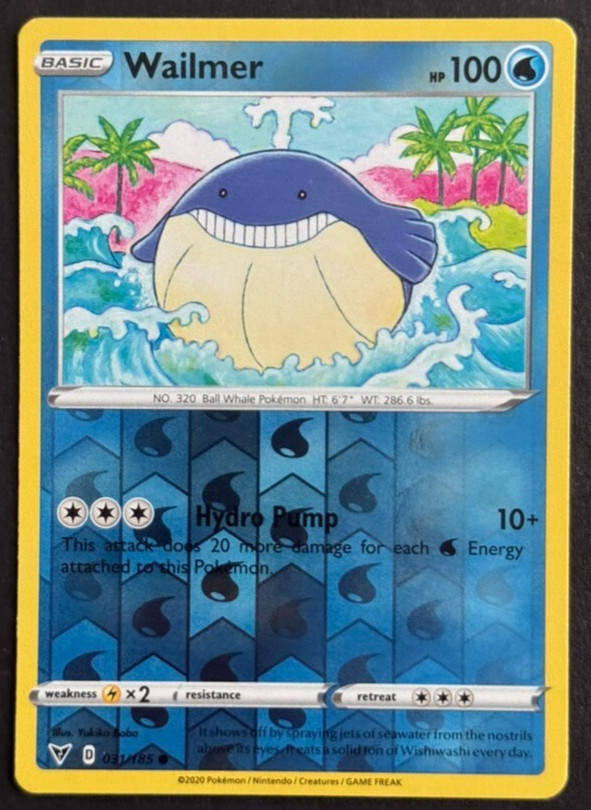 Wailmer 31/185 Vivid Voltage Reverse Holo Pokemon TCG card