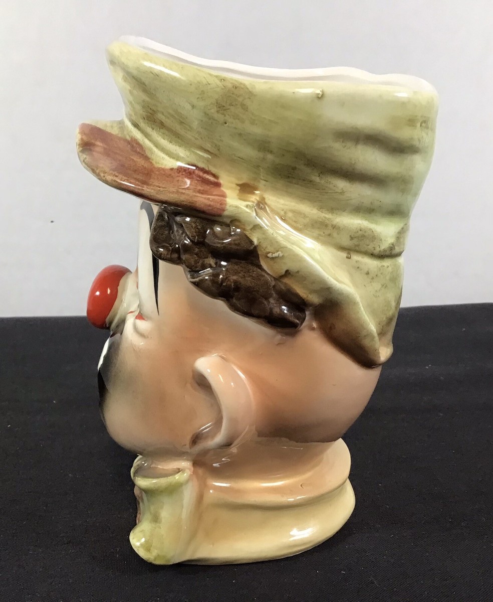 Vintage Lefton's Hobo Circus Clown Head Planter 4498 B Red Nose | eBay