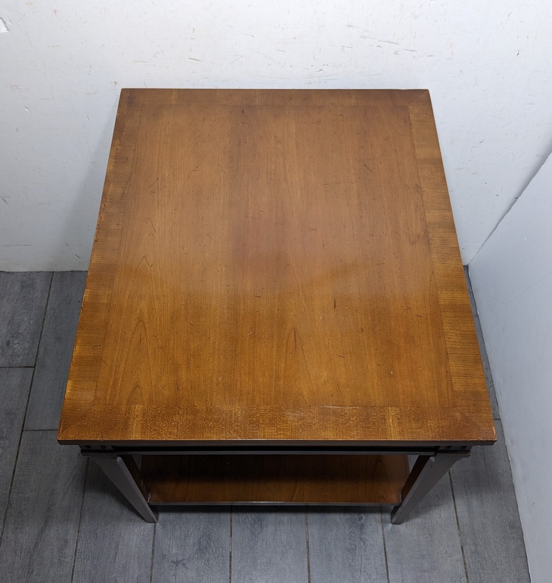 Vintage Lane 1960s Mid Century Modern Walnut Wood 2-Tier End Table